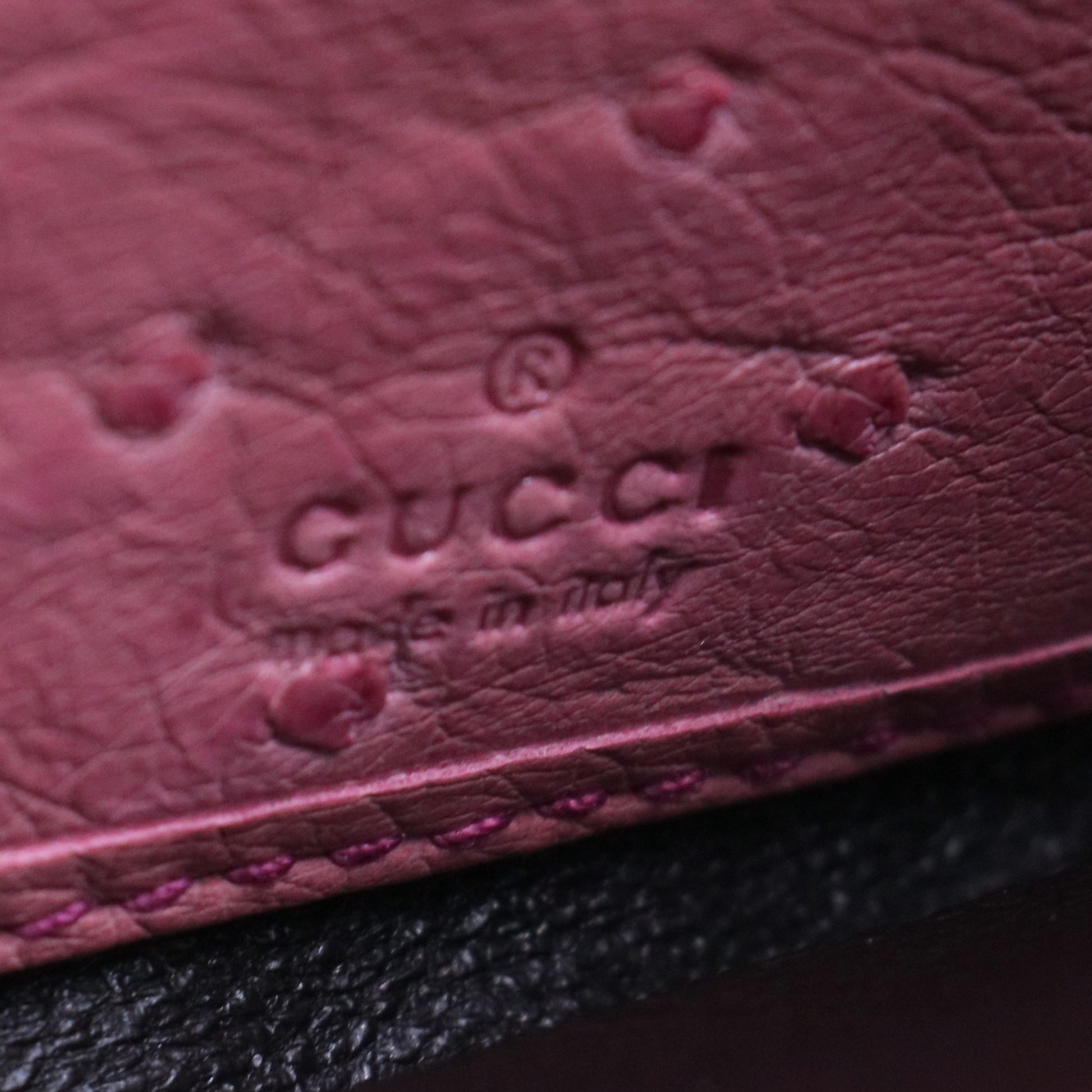 Pink Leather Bamboo Long French Purse Wallet