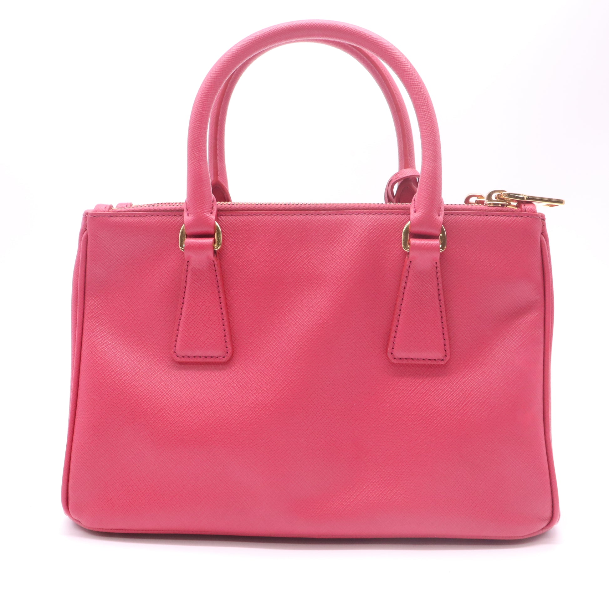 Prada Saffiano Mini Galleria Double Zip Tote Peonia twins B23199