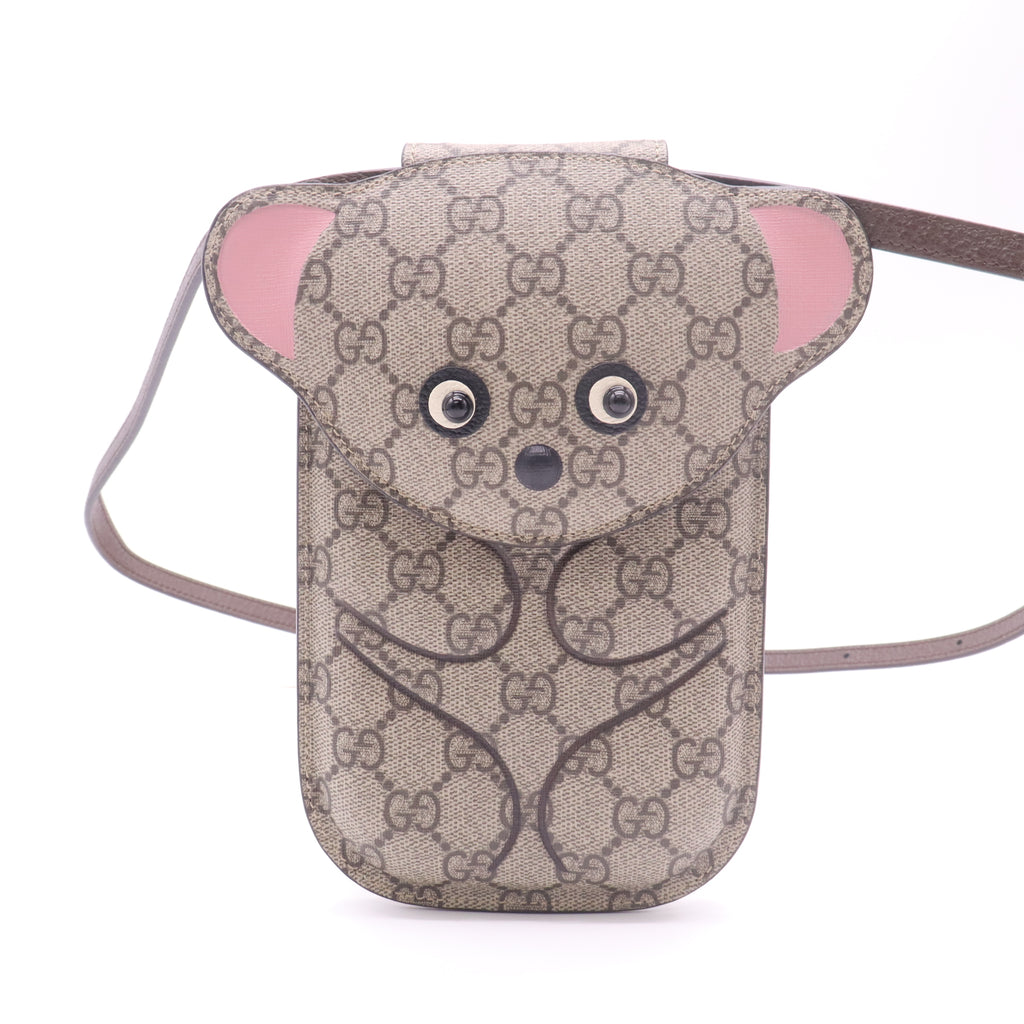 Gucci Teddy Phone Bag GG Supreme Twins LDJ4917