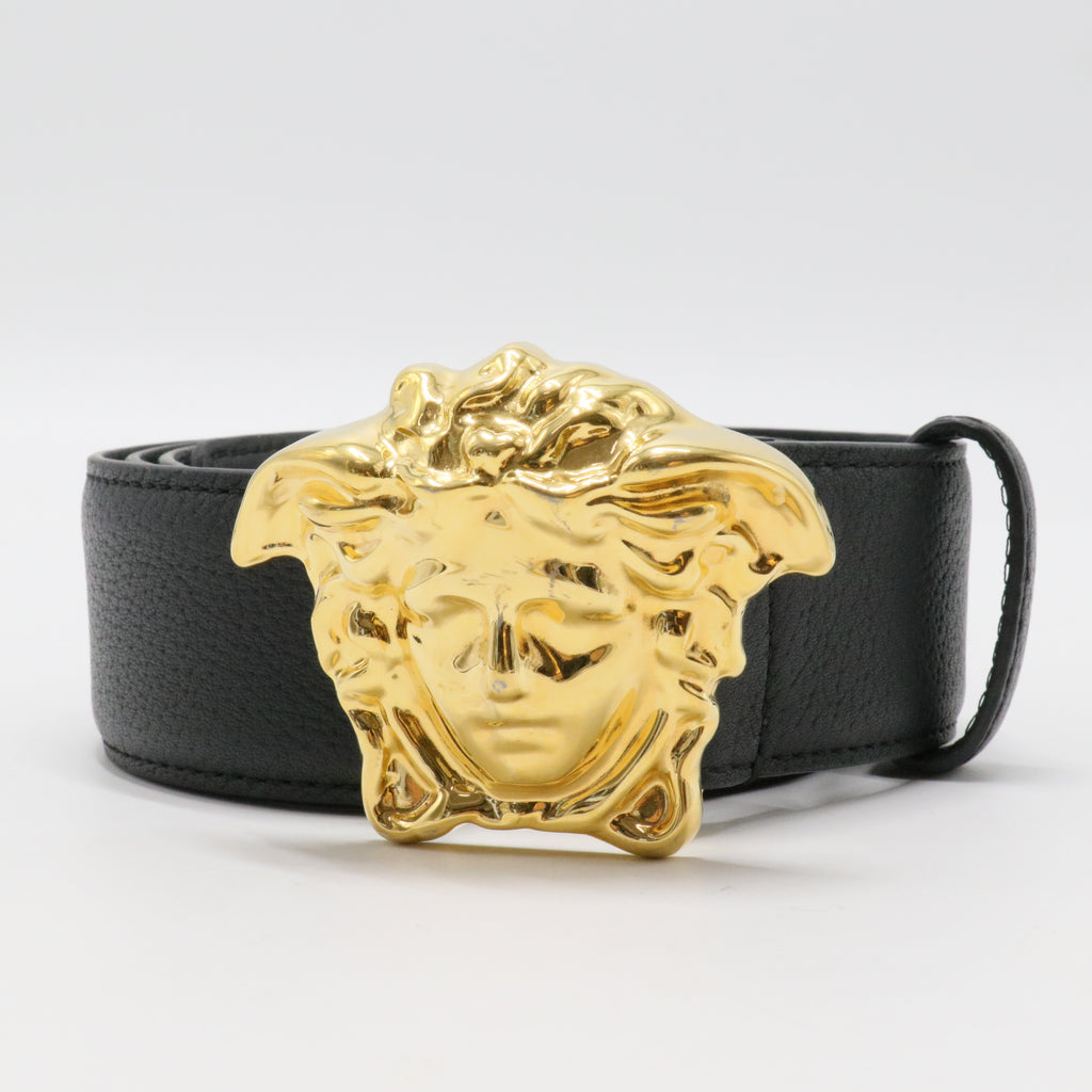 Medusa Buckle Belt Leather Wide 95