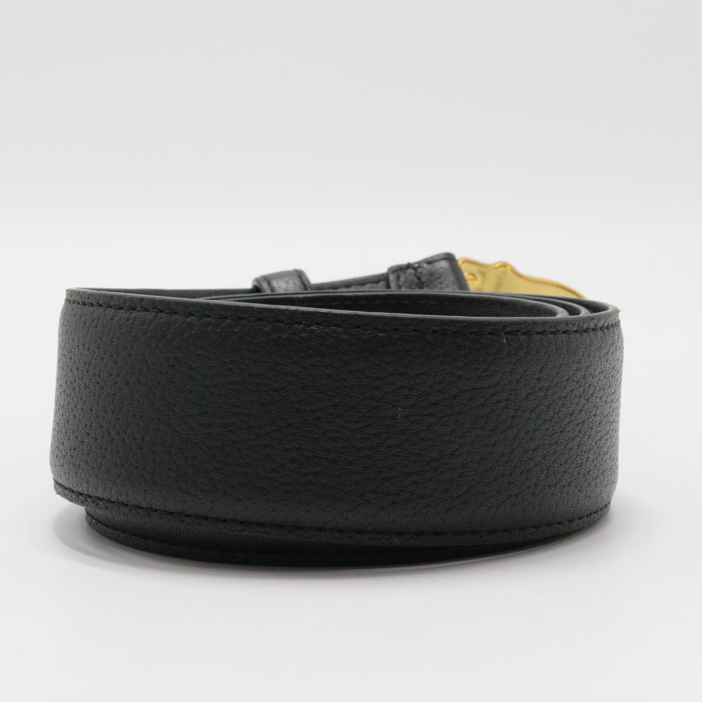Medusa Buckle Belt Leather Wide 95