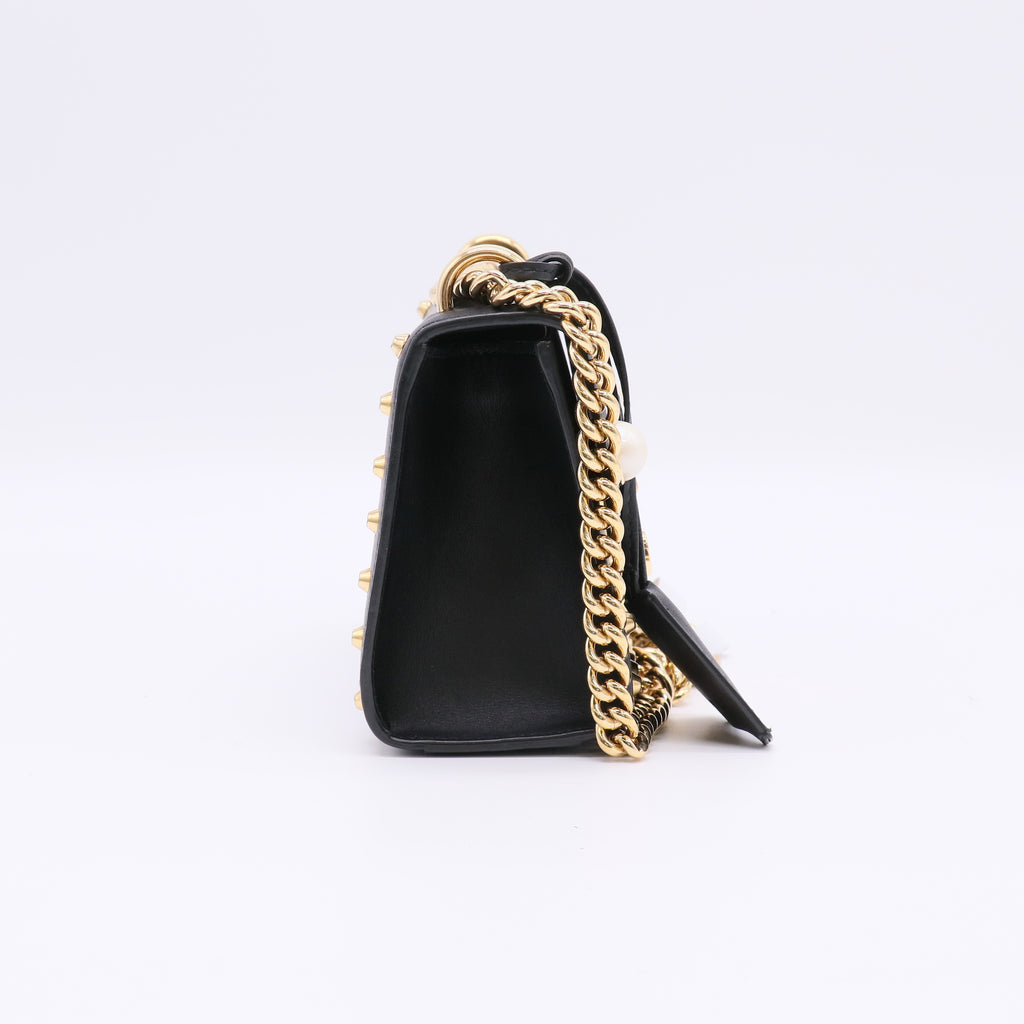 Gucci Pearl Studded Leather Small Padlock Shoulder Bag B23145