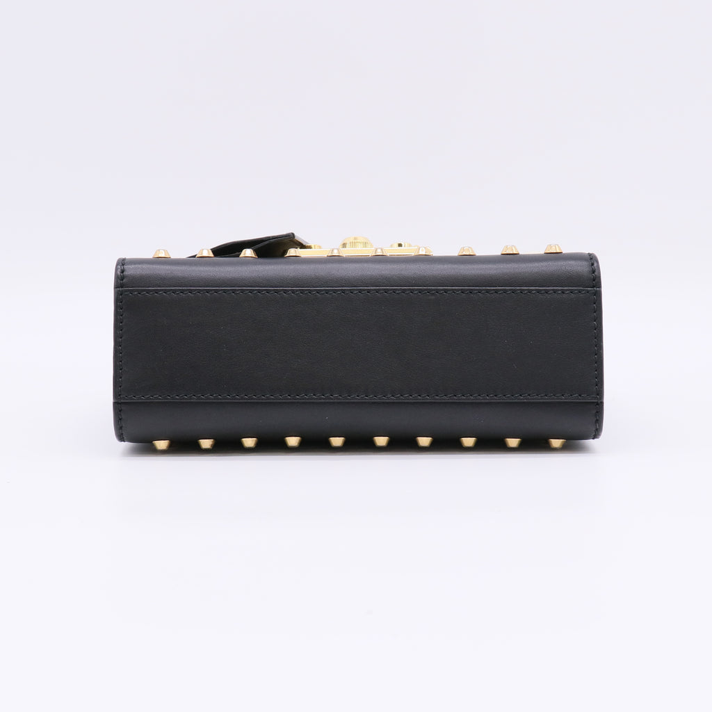 Gucci Pearl Studded Leather Small Padlock Shoulder Bag B23145