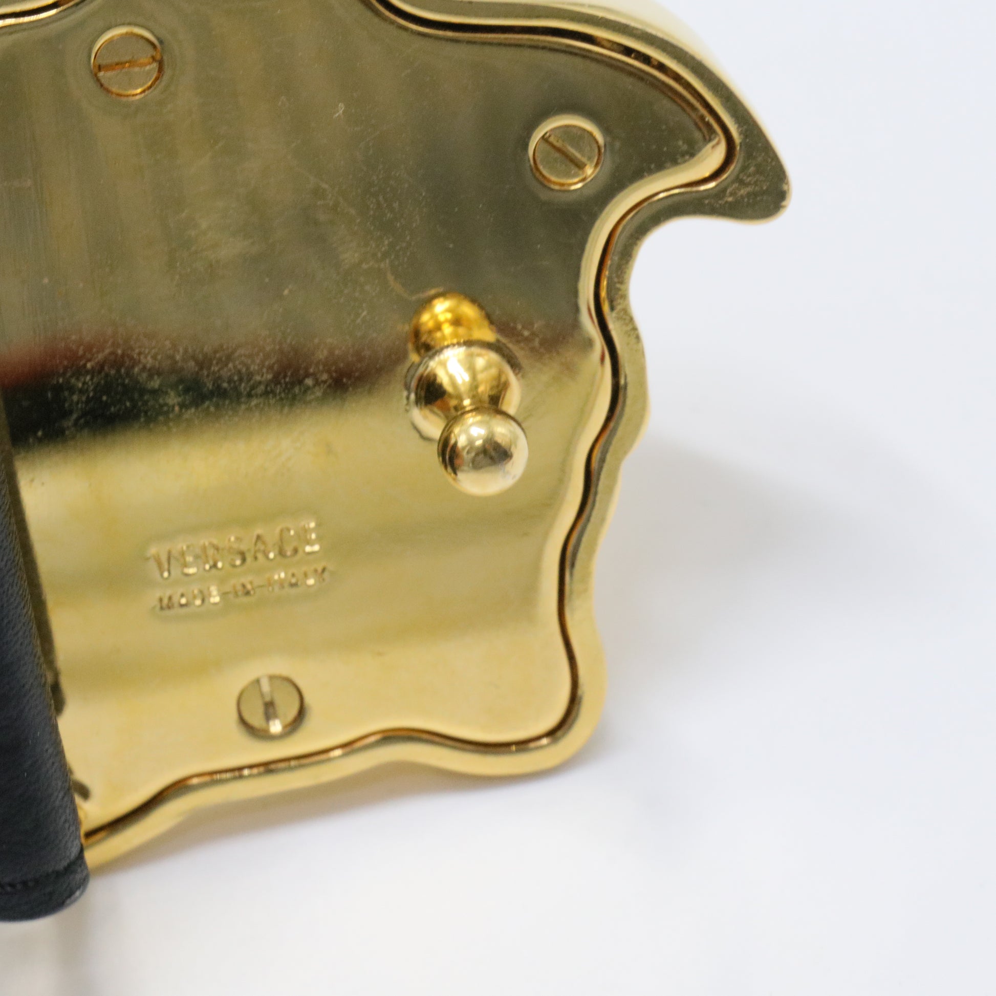 Medusa Buckle Belt Leather Wide 95