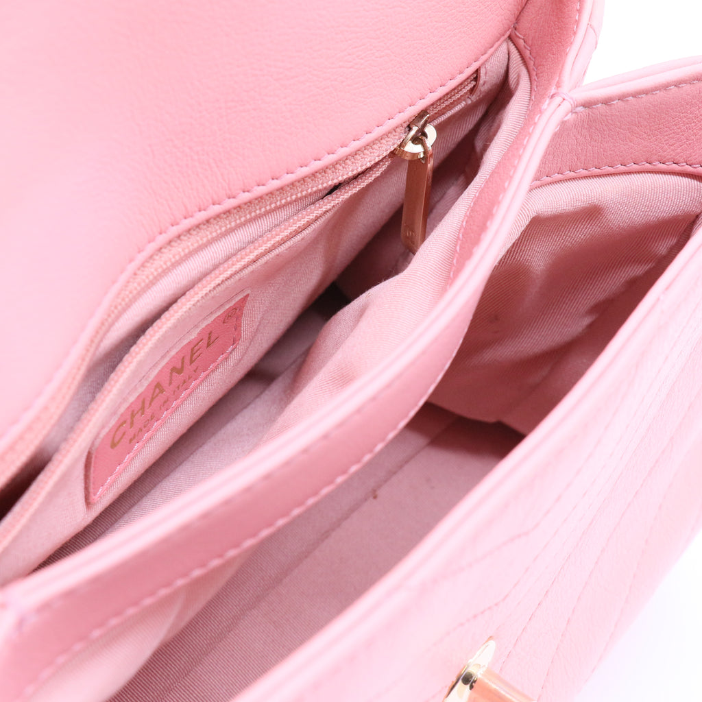 Chevron Chic Top Handle Bag Chevron Calfskin Smal