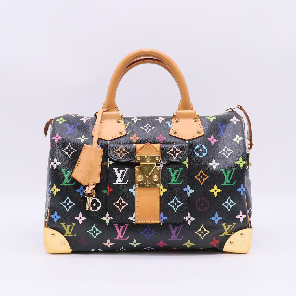 Louis Vuitton Monogram Multicolor Speedy 30 Black twins LDJ5479