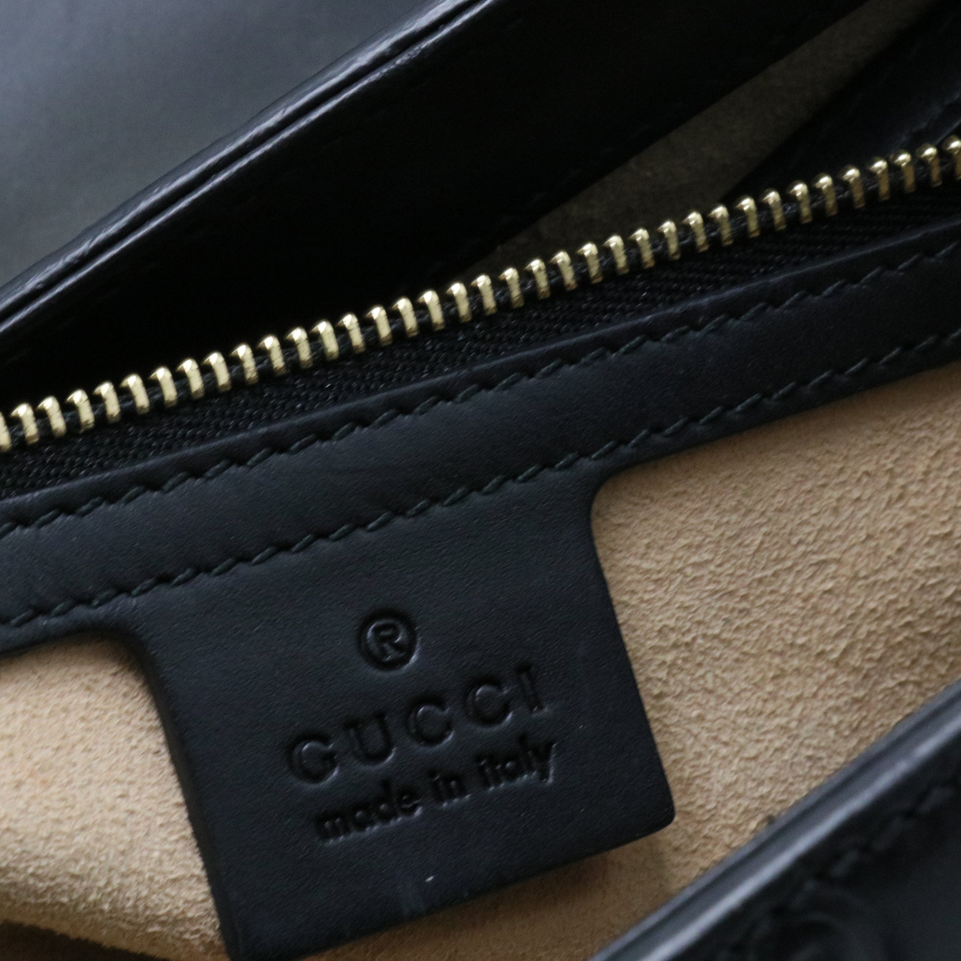 Padlock Top Handle Bag Guccissima Leather Small