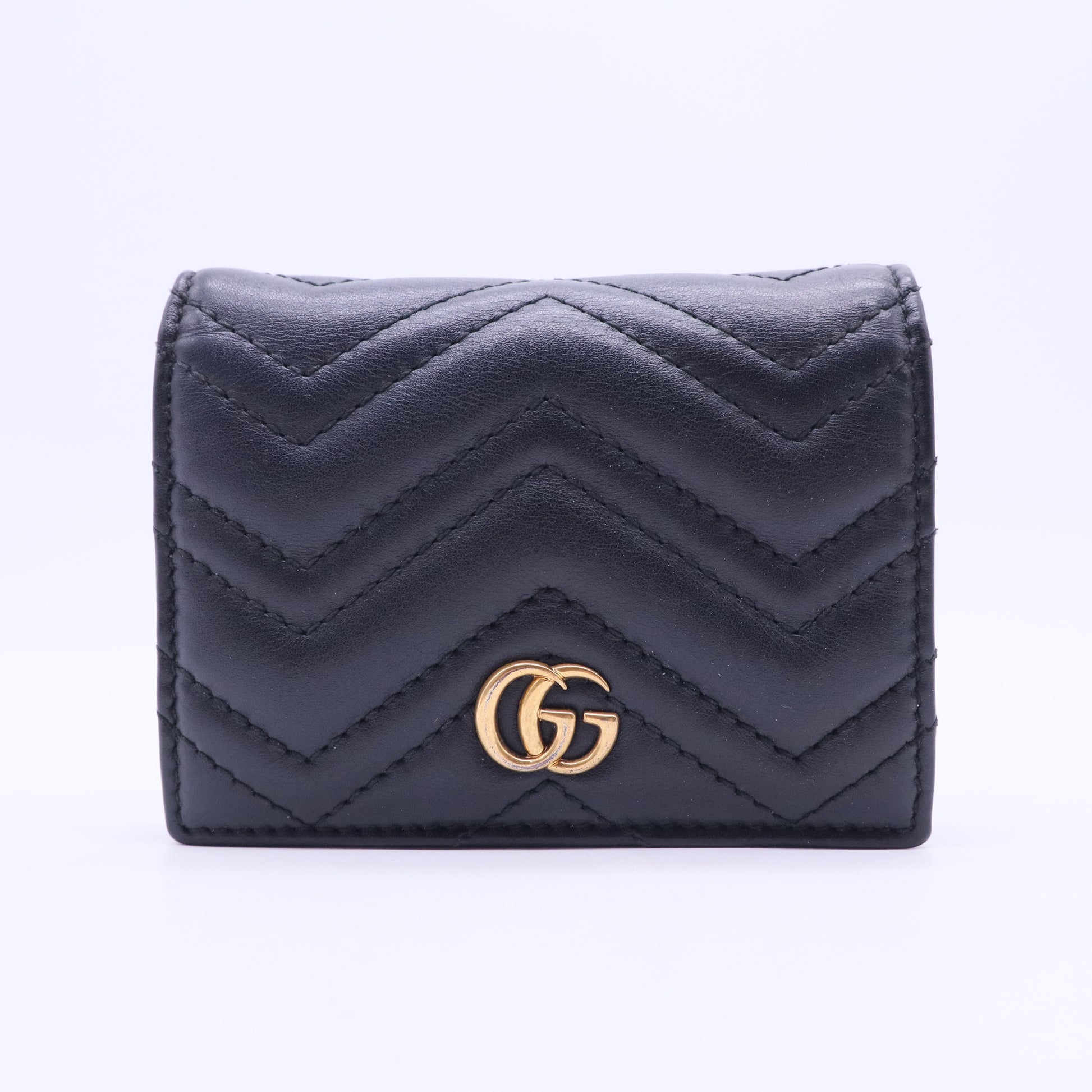 Gucci GG Marmont Bifold Passport Case Matelasse Leather