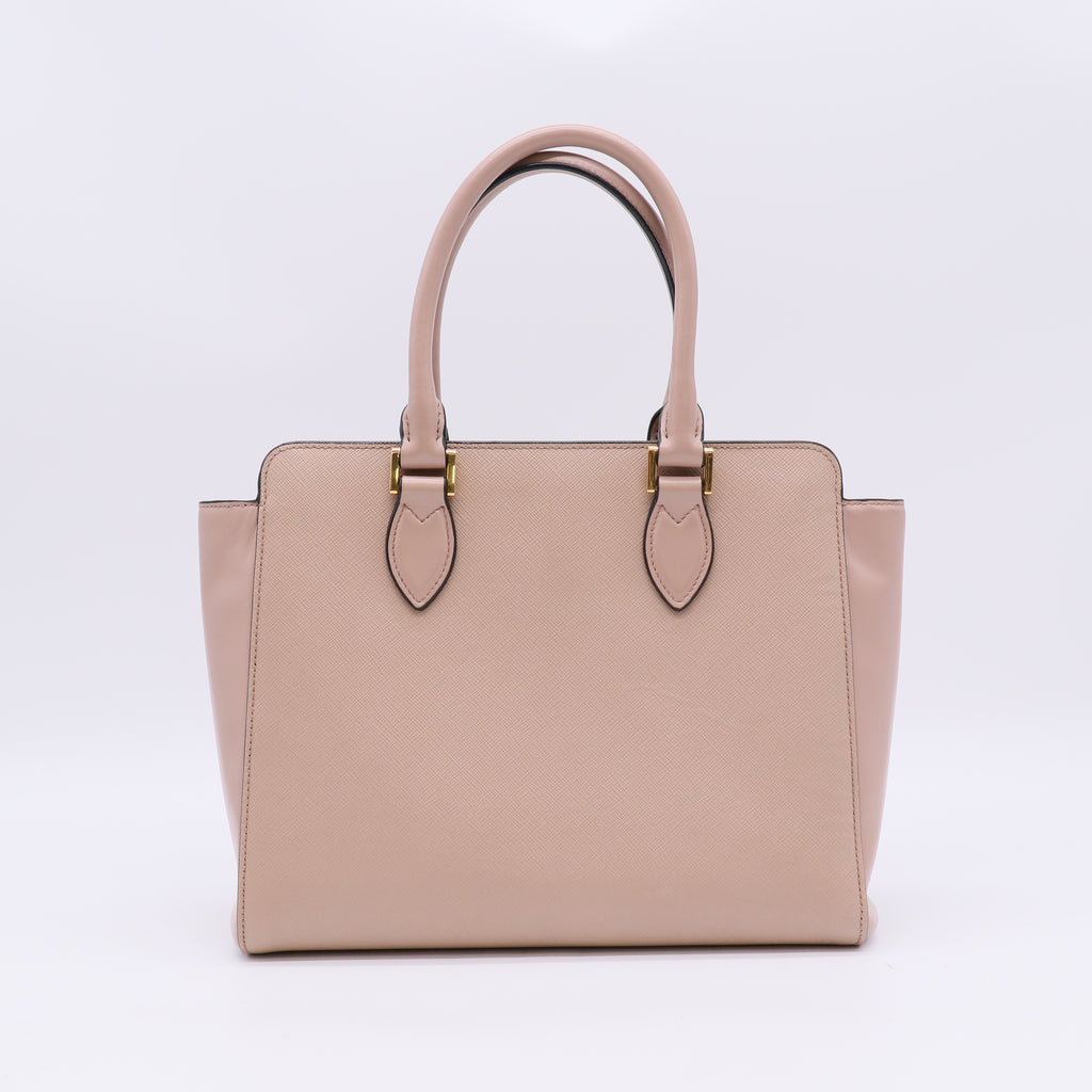 Prada Saffiano Soft Calf Trimmed Convertible Open Tote (Model: 1BA113) B23169