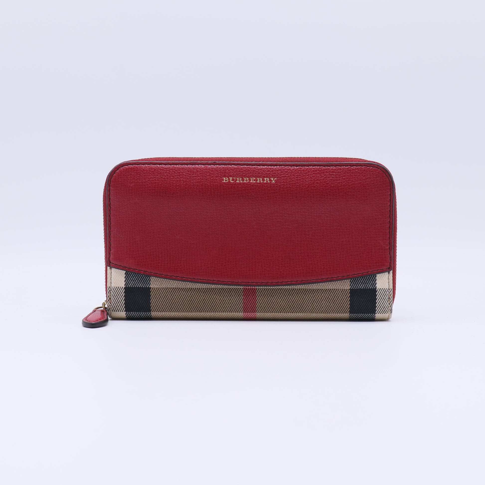 Burberry House Check Canvas Elmore Zip Around Wallet W21323