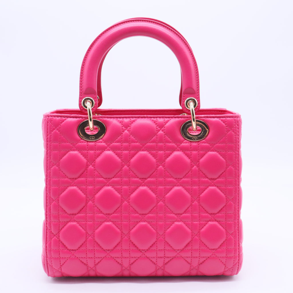 Lady Dior Bag Cannage Quilt Lambskin Medium