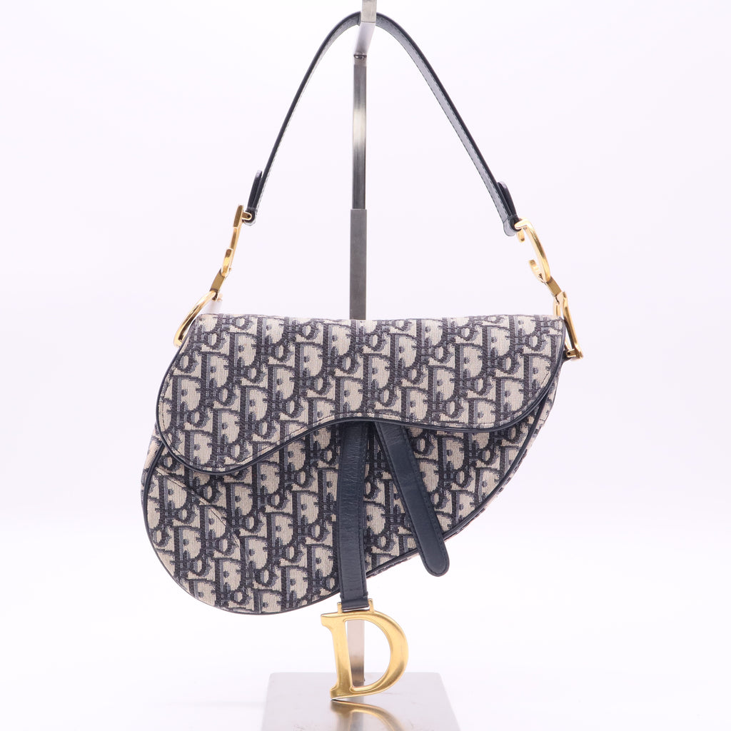 Christian Dior Saddle Handbag with Strap Oblique Canvas Medium shoulder bag twins