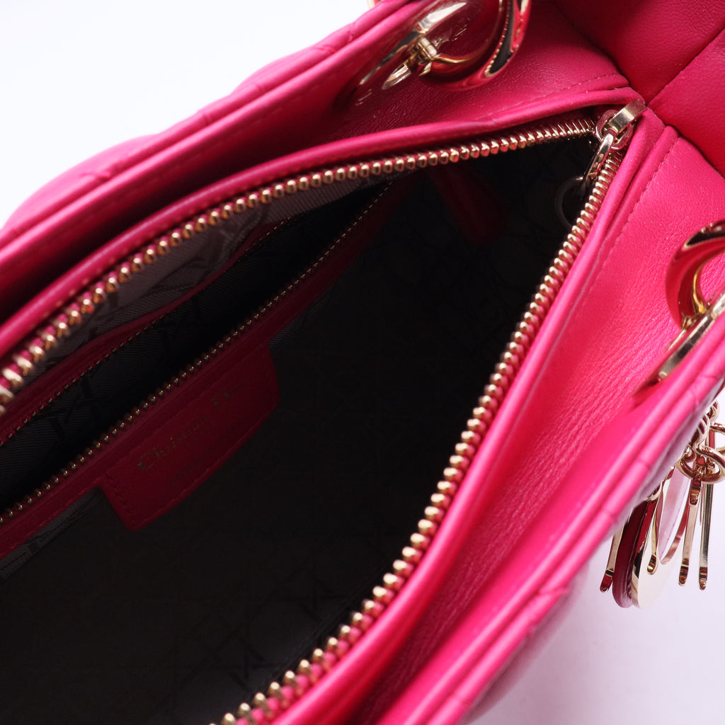 Lady Dior Bag Cannage Quilt Lambskin Medium