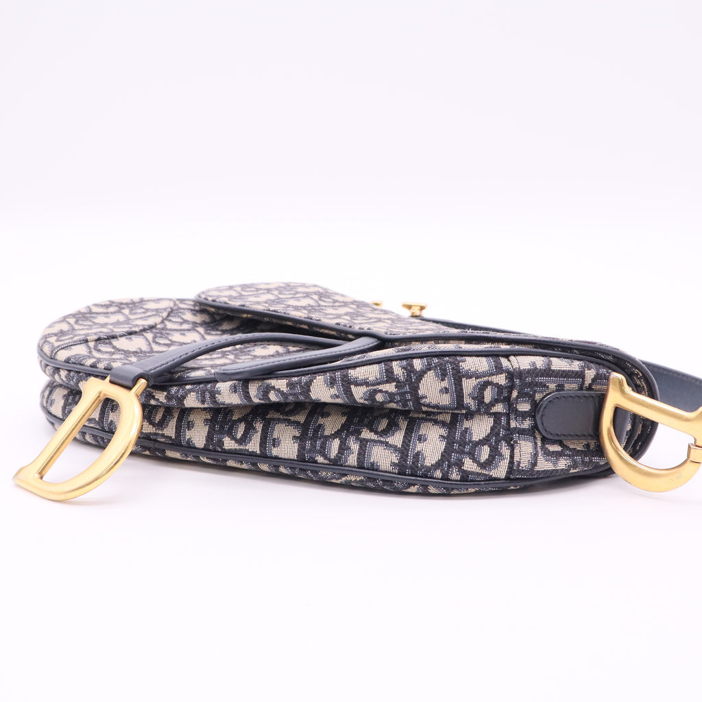 Christian Dior Saddle Handbag with Strap Oblique Canvas Medium shoulder bag twins