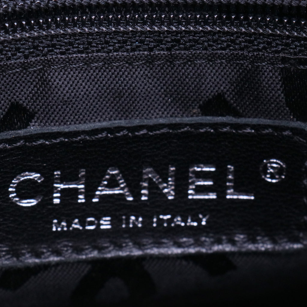 Calfskin Quilted Medium Cambon Tote Beige Black