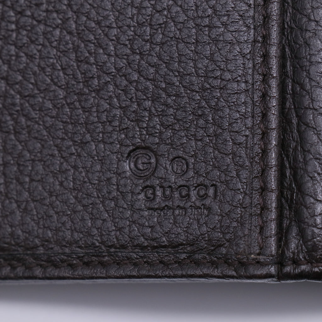 Gucci GG Canvas Studded Round Plaque Continental Wallet Black W21326