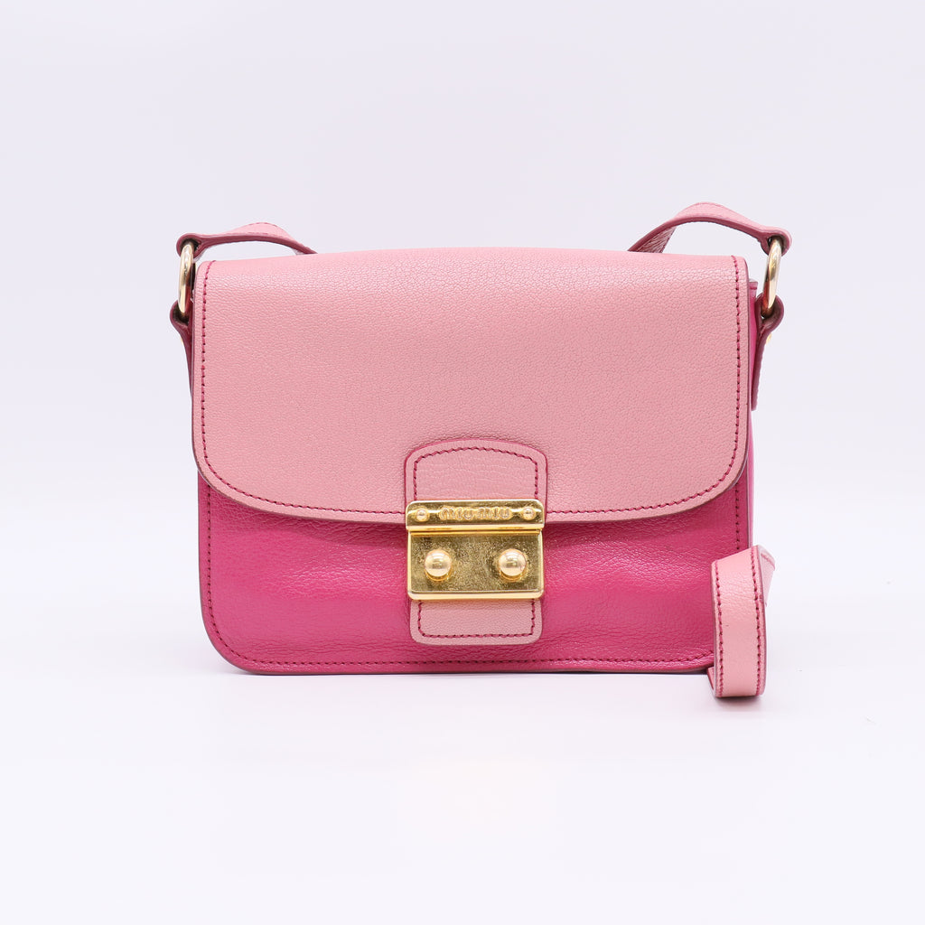 Miu Miu Bicolor Goatskin Madras Crossbody Bag B22957