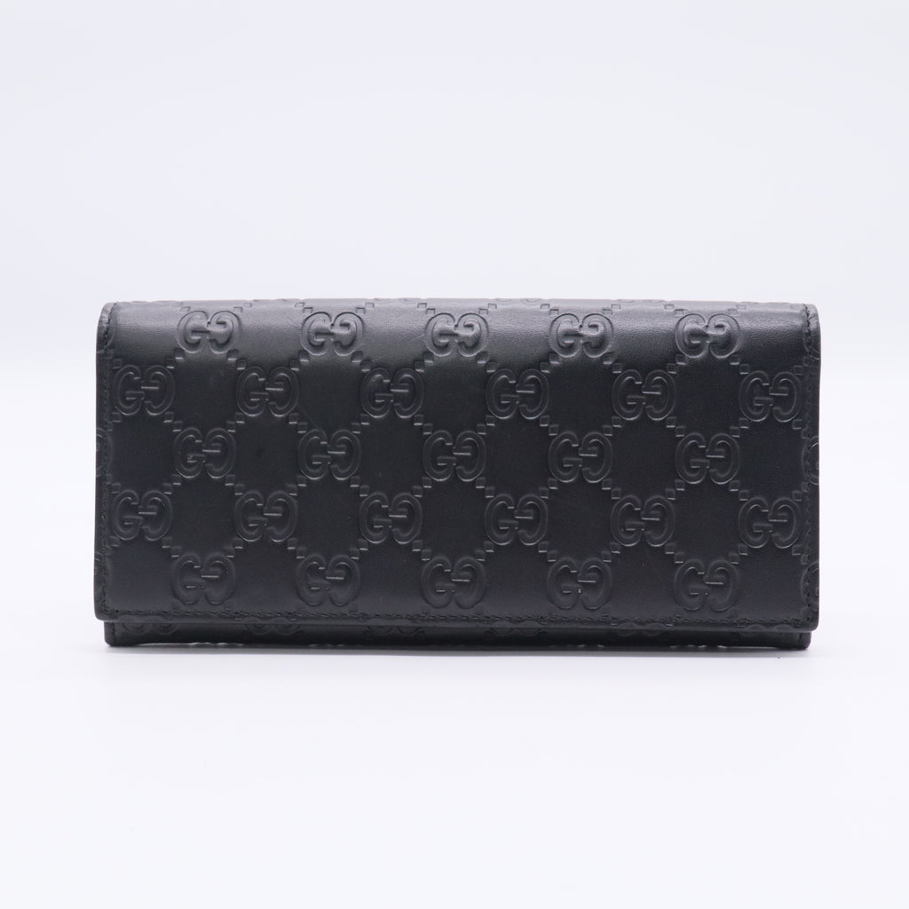 Guccissima Signature Crystal Cat Flap Wallet Black TWINS W20742