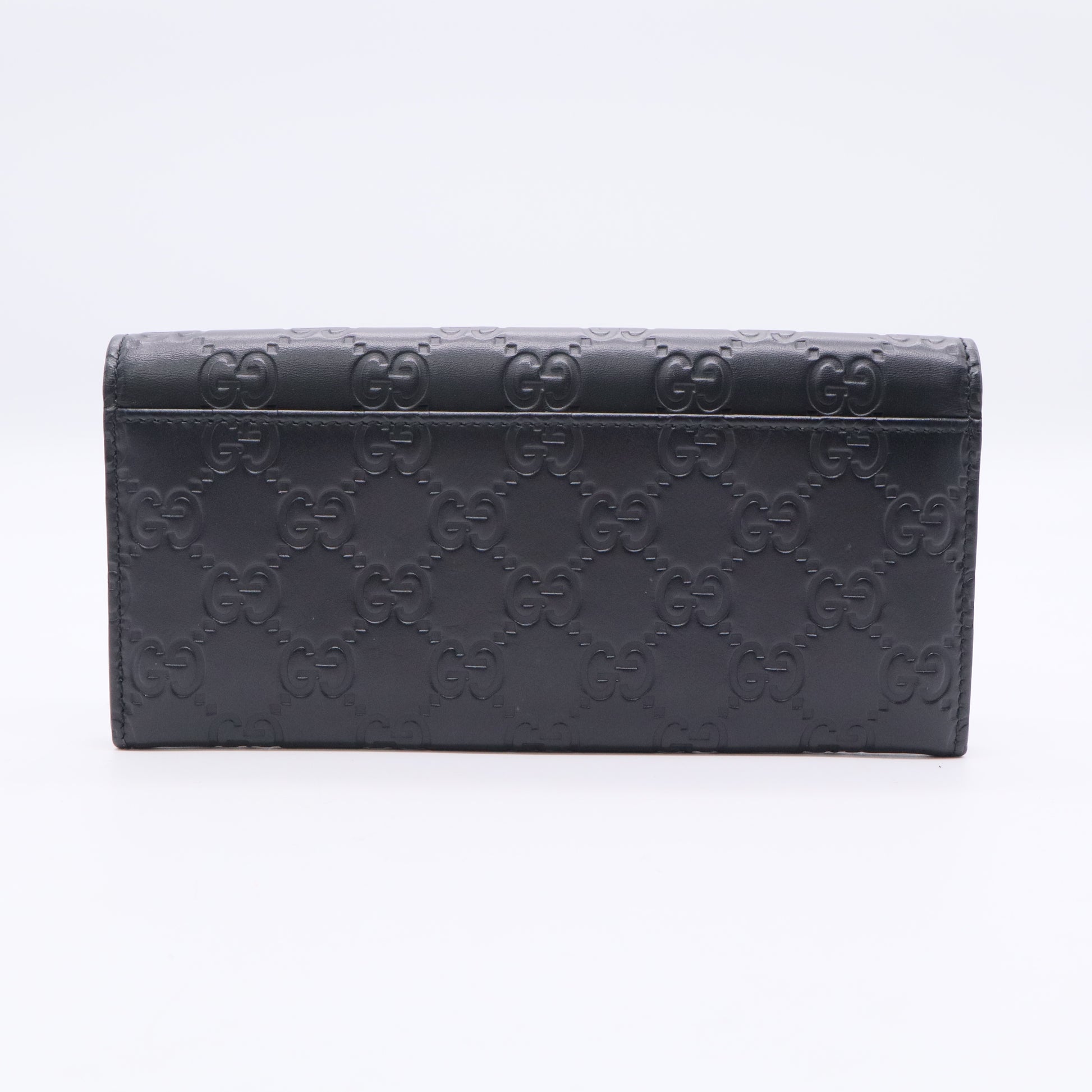Guccissima Signature Crystal Cat Flap Wallet Black TWINS W20742