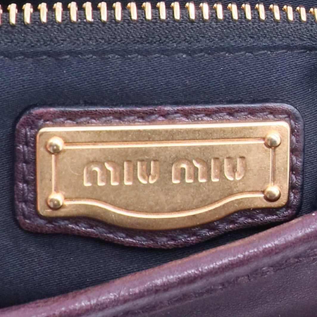 Pleated Leather Hobo Burgundy Leather
