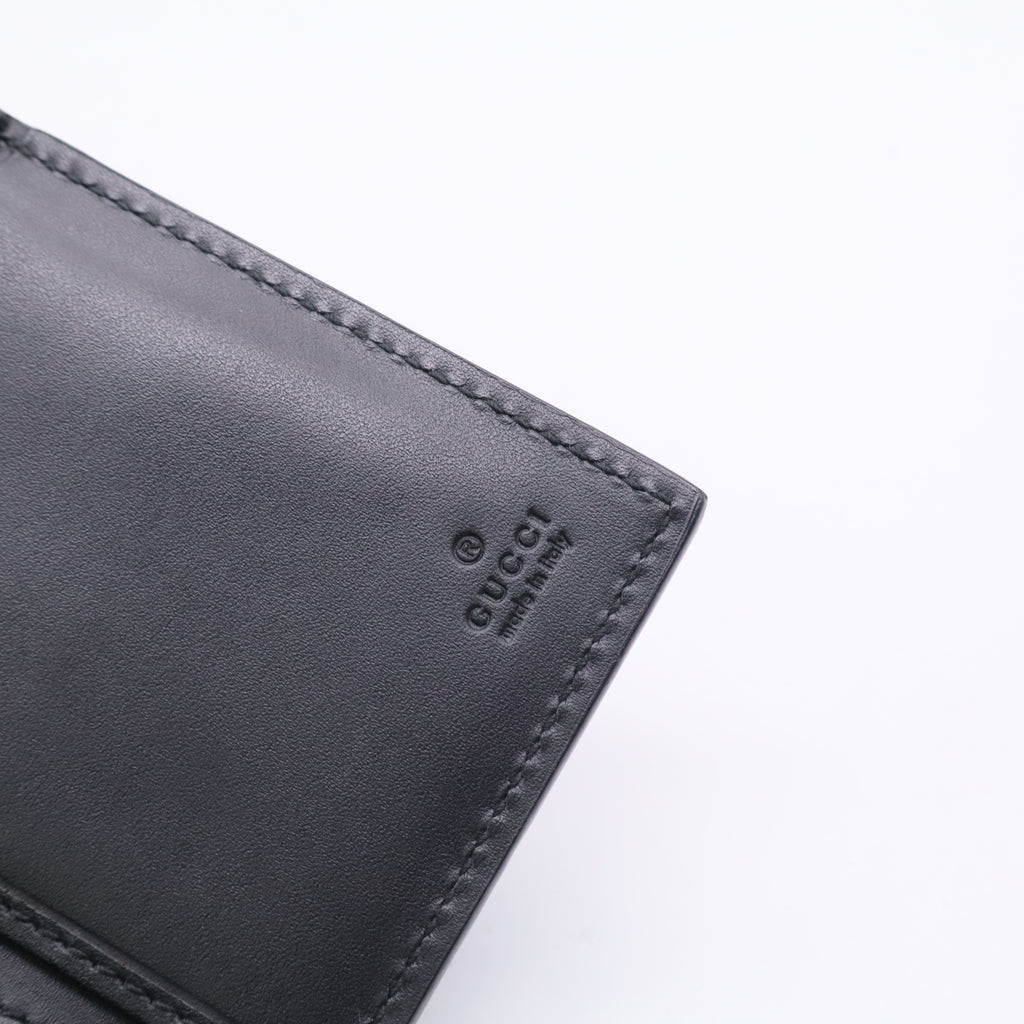 Guccissima Signature Crystal Cat Flap Wallet Black TWINS W20742