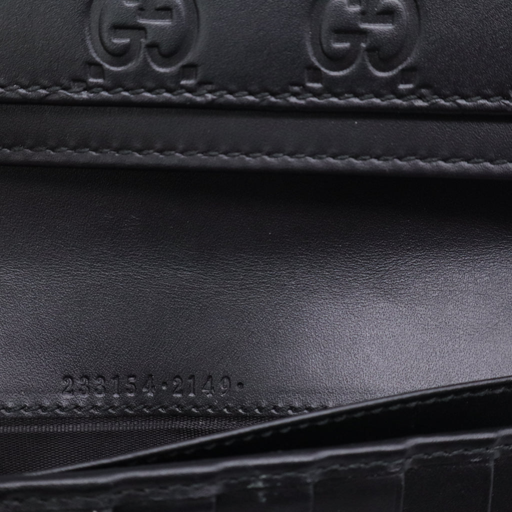 Guccissima Signature Crystal Cat Flap Wallet Black TWINS W20742