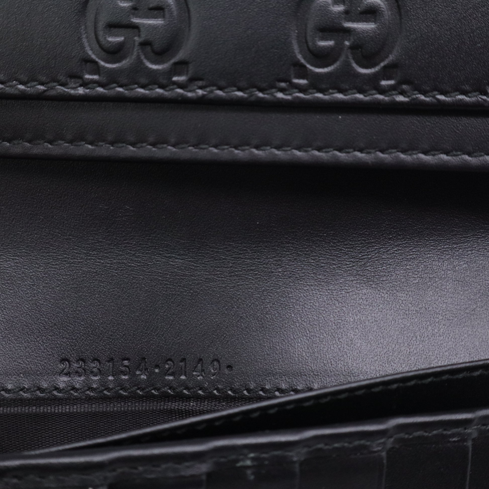 Guccissima Signature Crystal Cat Flap Wallet Black TWINS W20742