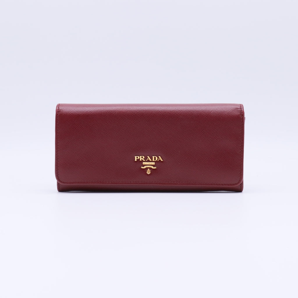 Prada Saffiano Metal Continental Wallet W21339