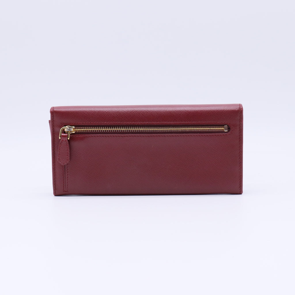 Prada Saffiano Metal Continental Wallet W21339
