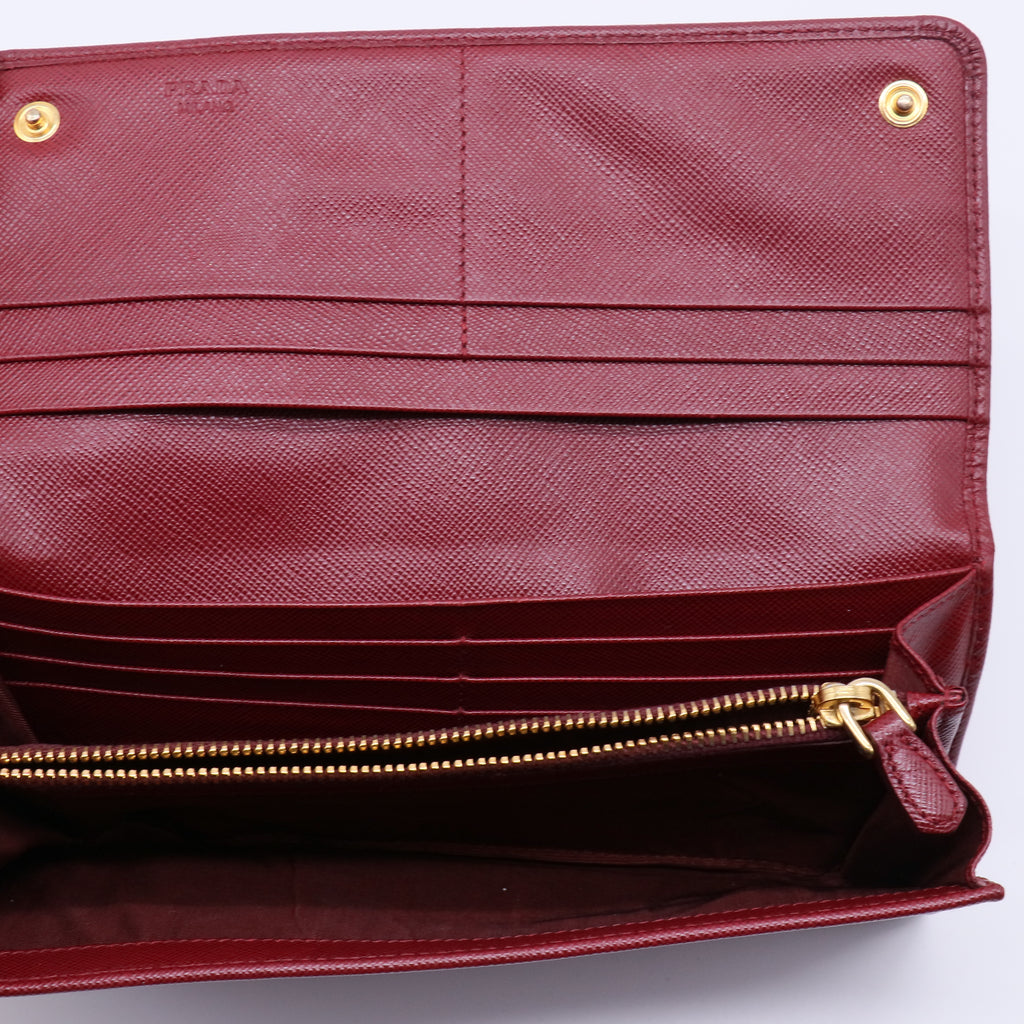 Prada Saffiano Metal Continental Wallet W21339