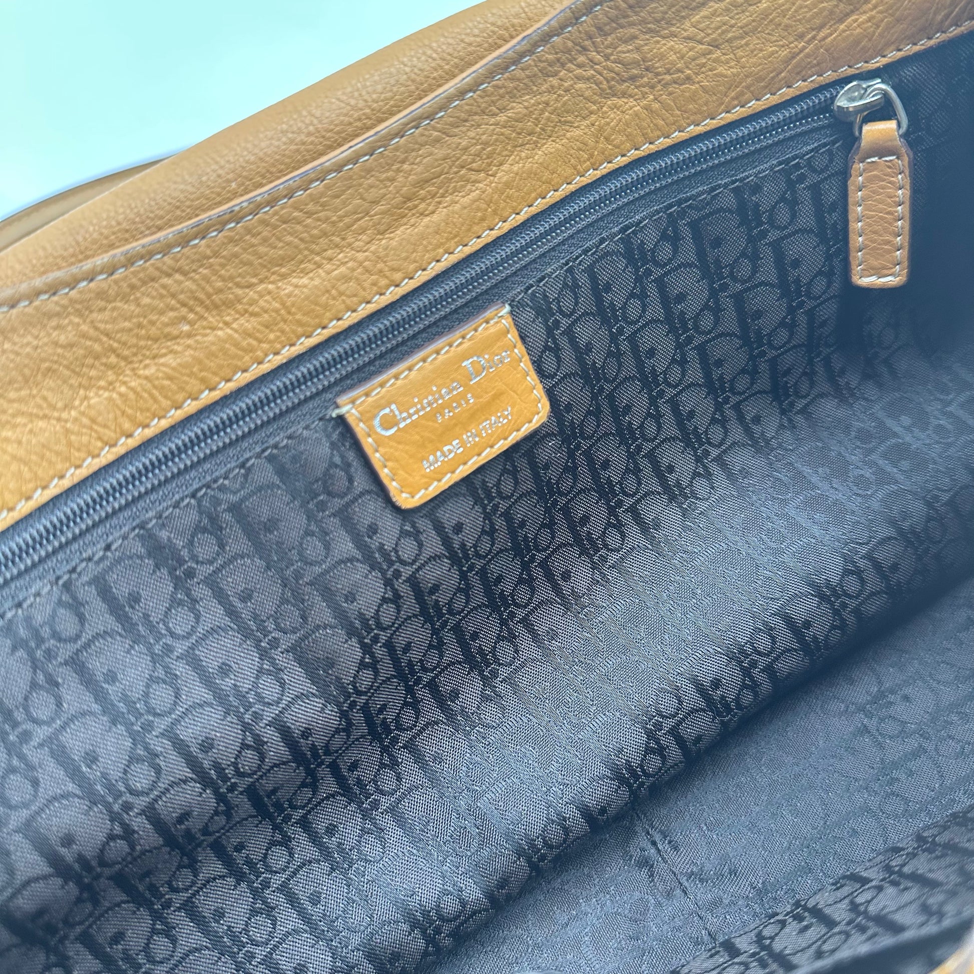 Vintage CD Flap Shoulder Bag Leather twins