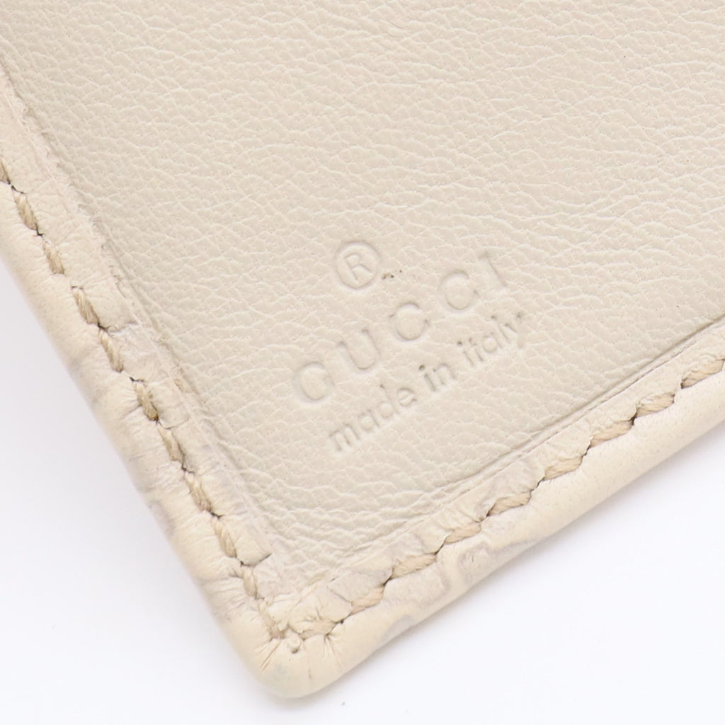 Guccissima Margaux Calfskin Icon Bar Continental Flap Wallet Mystic White