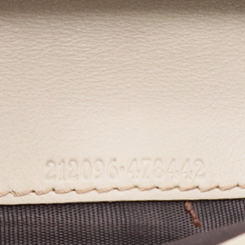 Guccissima Margaux Calfskin Icon Bar Continental Flap Wallet Mystic White