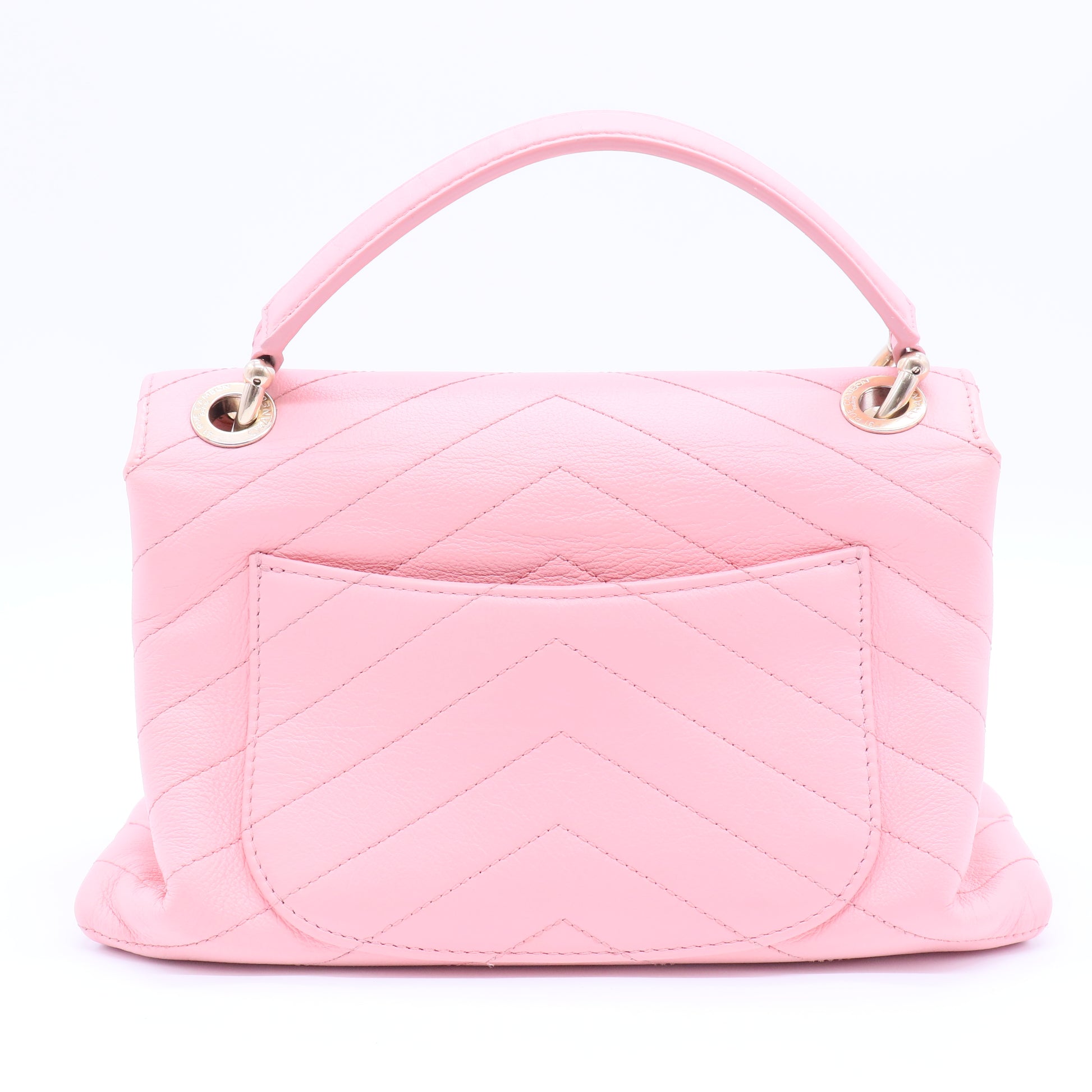 Chevron Chic Top Handle Bag Chevron Calfskin Smal