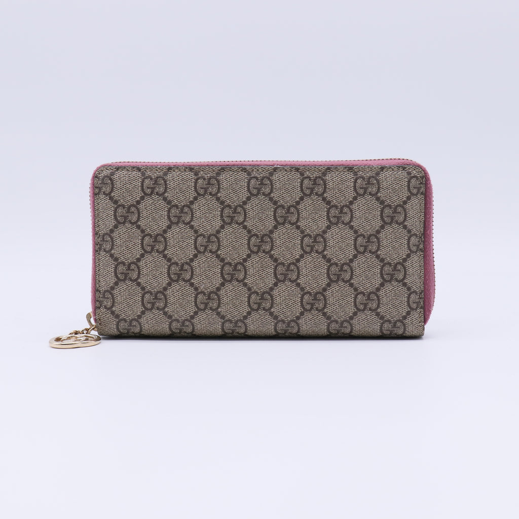 Gucci GG Supreme Canvas Zip Around Wallet W21421