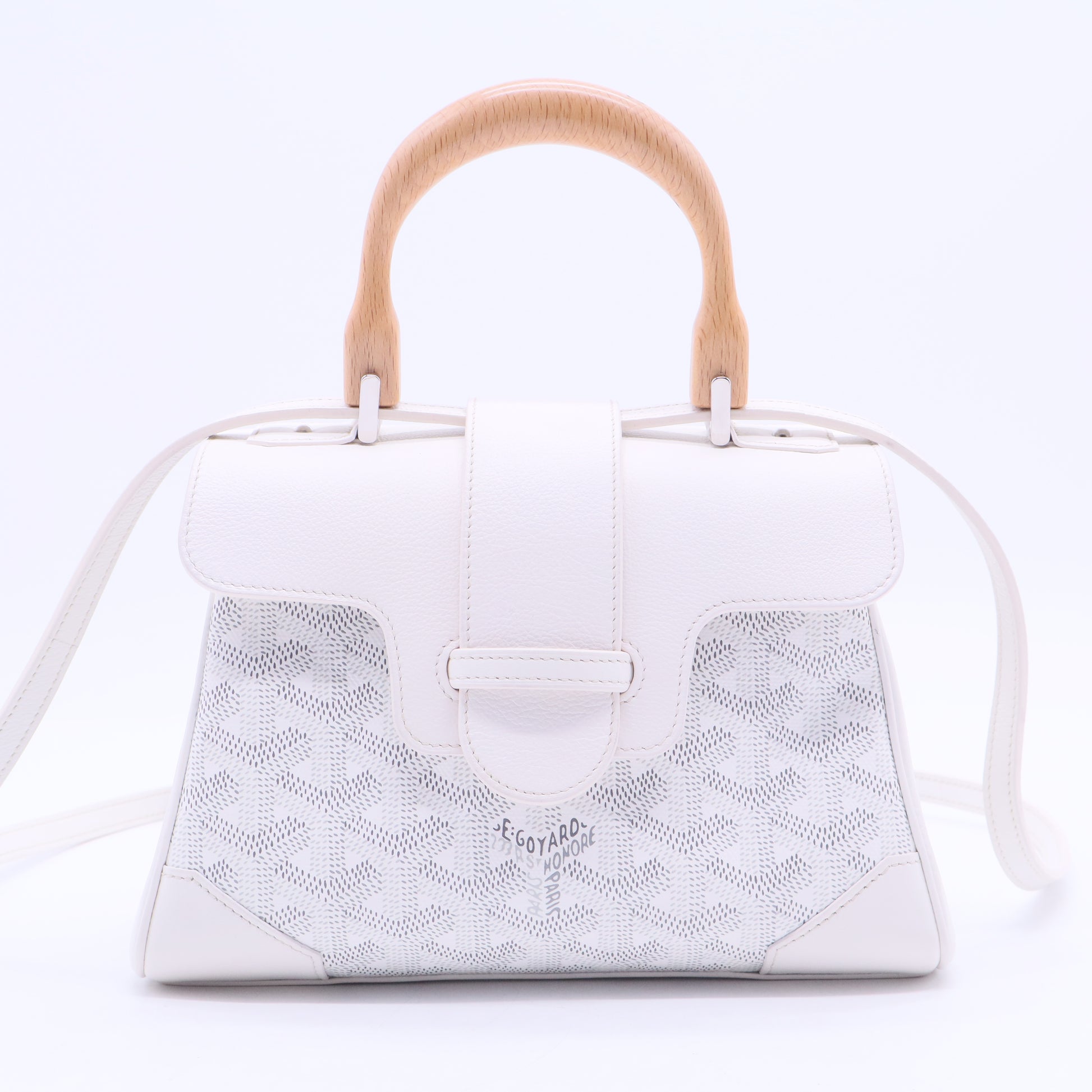 Saigon Top Handle Bag Coated Canvas with Leather Mini B20040