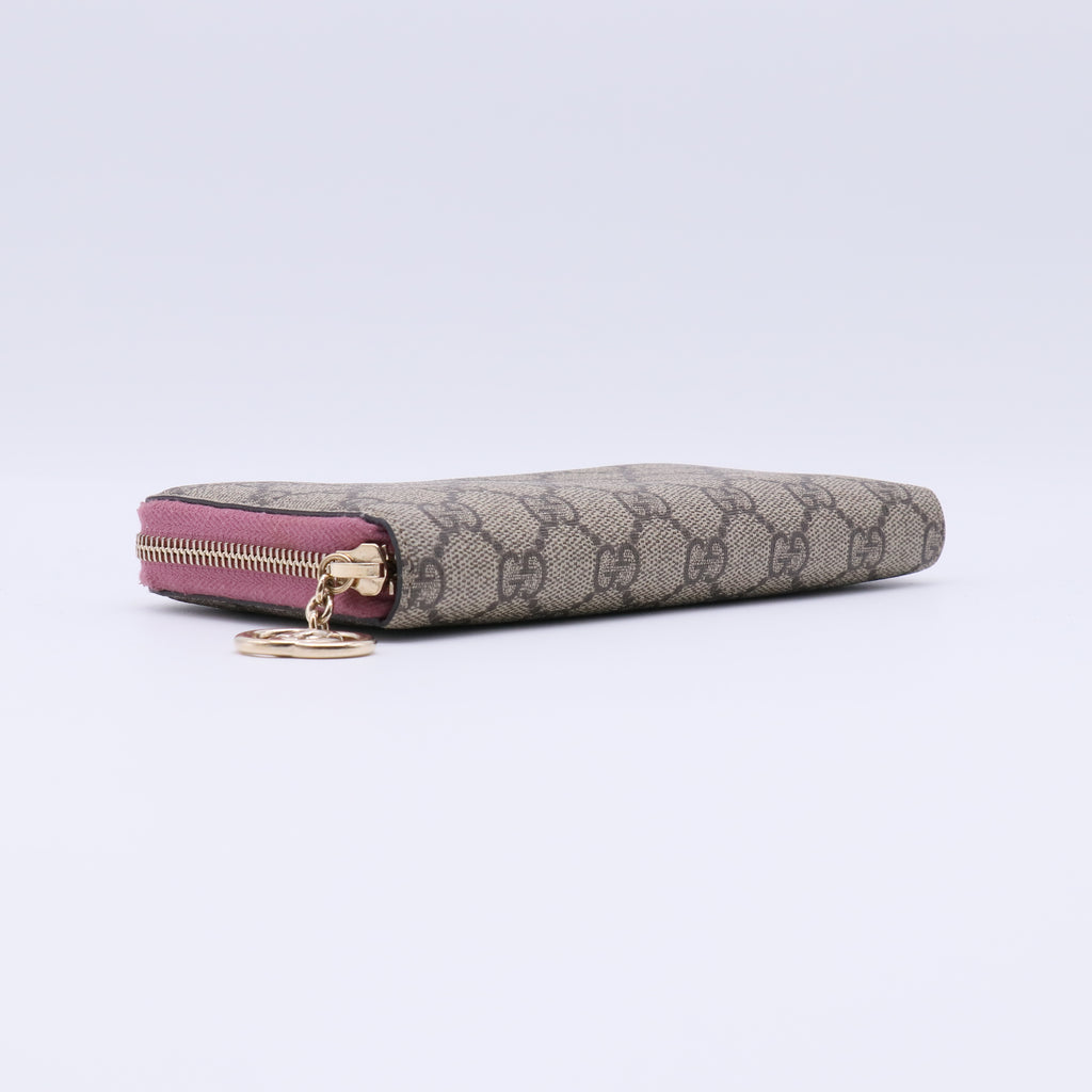 Gucci GG Supreme Canvas Zip Around Wallet W21421
