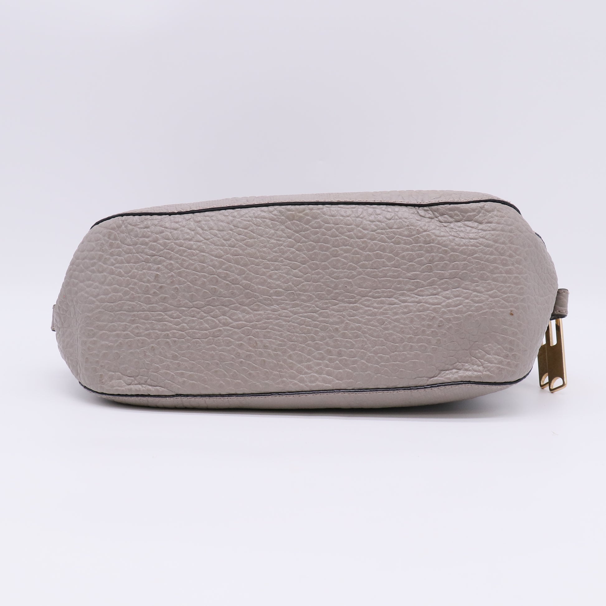 Burberry Heritage Grain Check Embossed Small Orchard Bowling Bag in Taupe Gray B23103