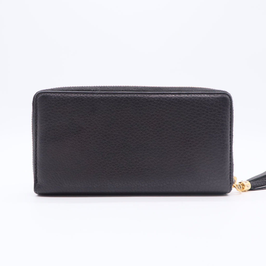 Black Leather Soho Zip Around Organizer Wallet GISEL