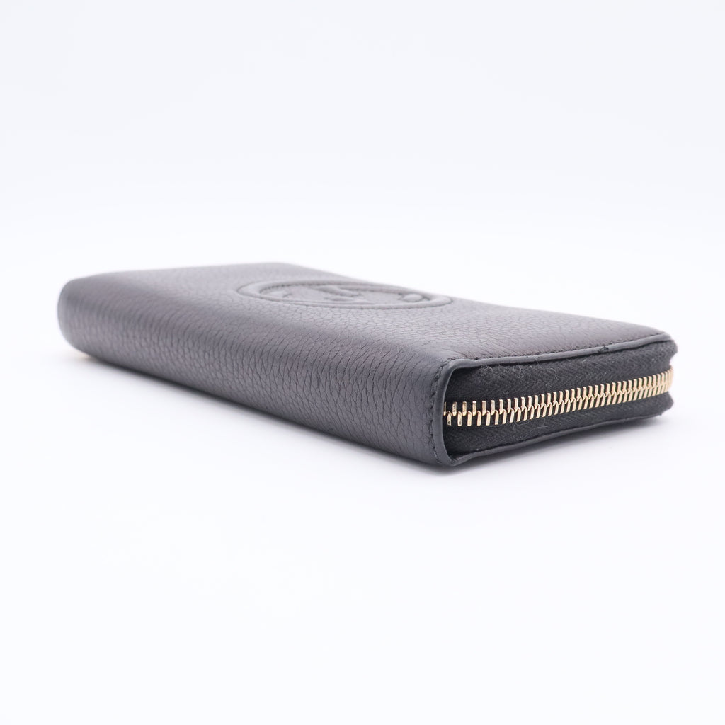 Black Leather Soho Zip Around Organizer Wallet GISEL