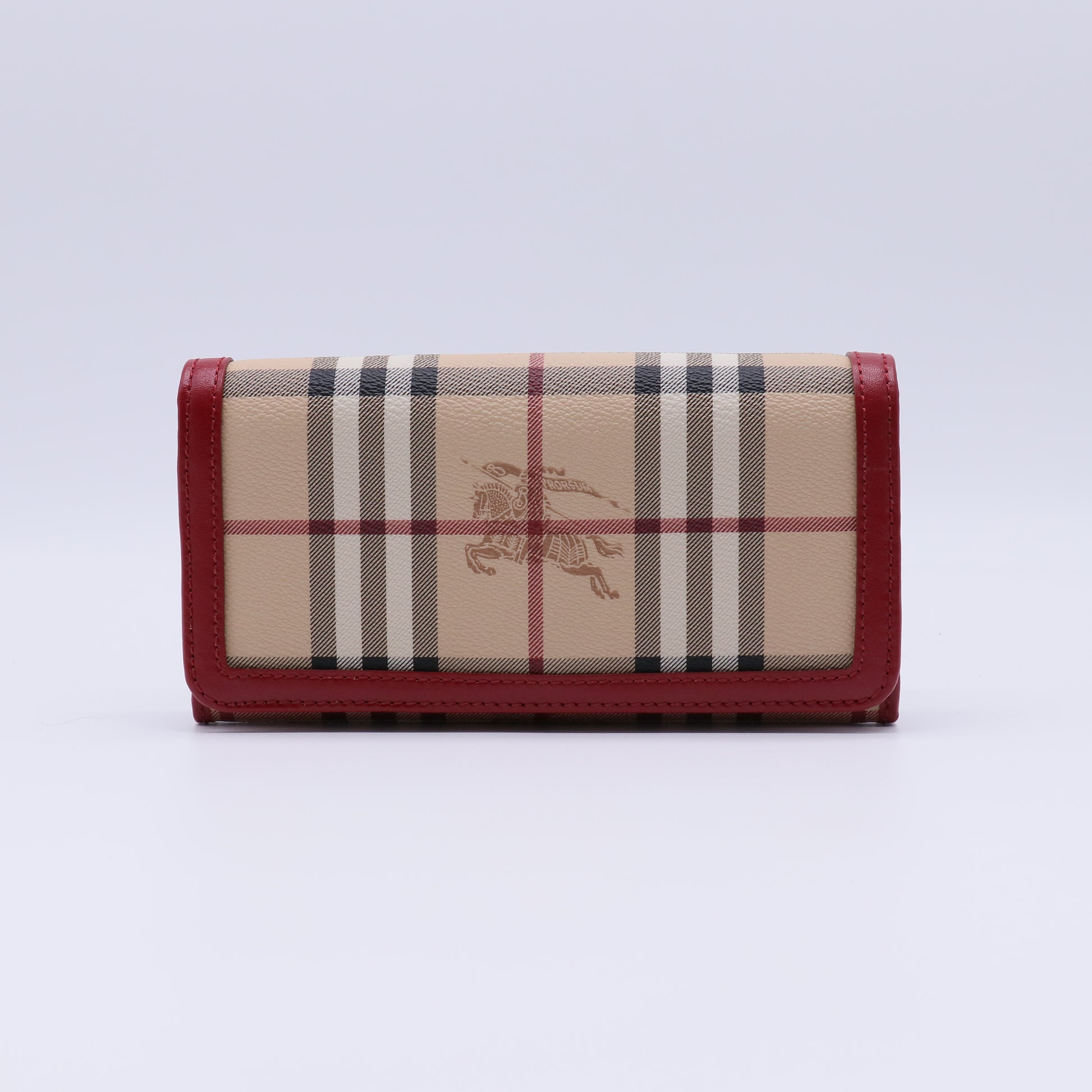 Burberry Haymarket Check Leather Continental Flap Wallet W21423