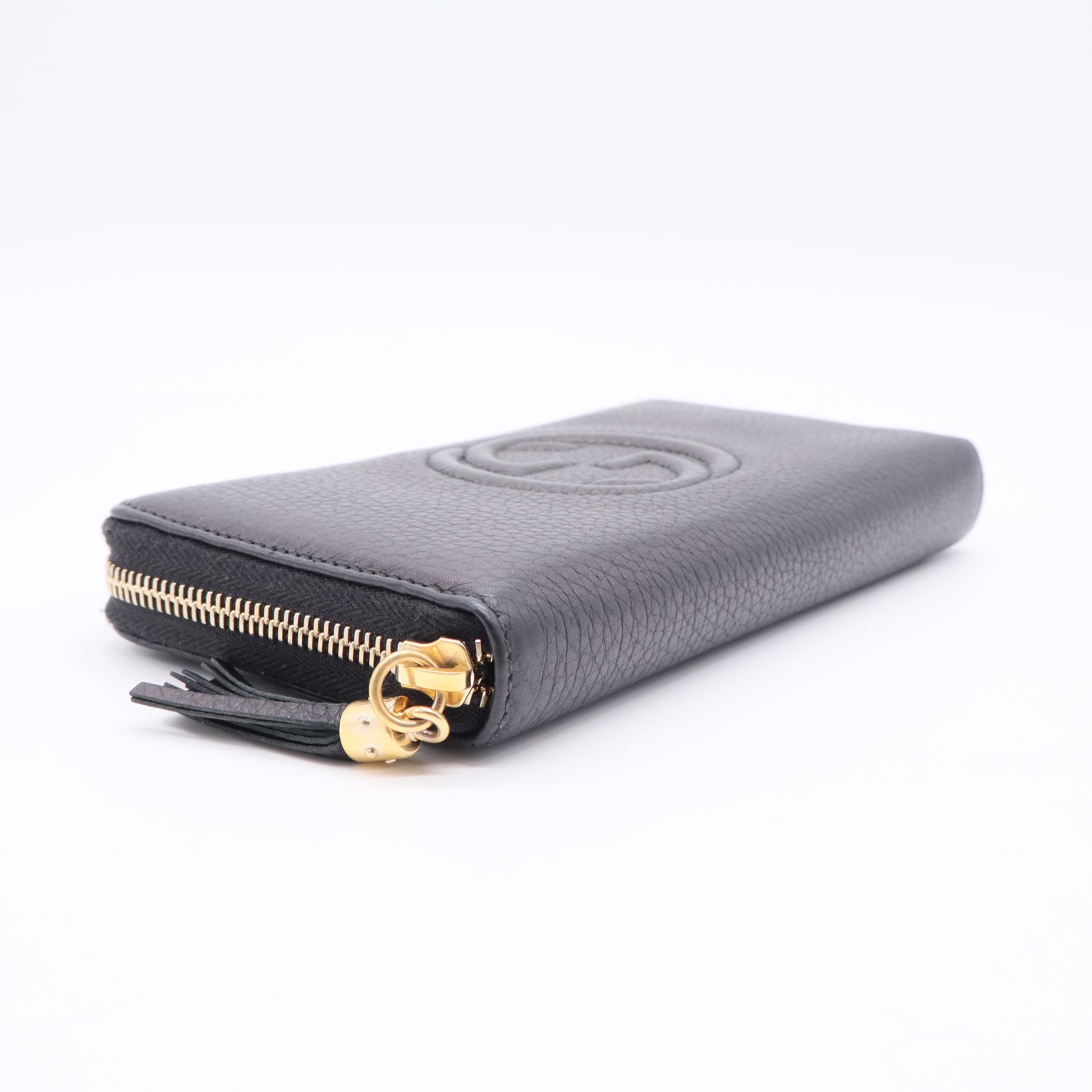 Black Leather Soho Zip Around Organizer Wallet GISEL