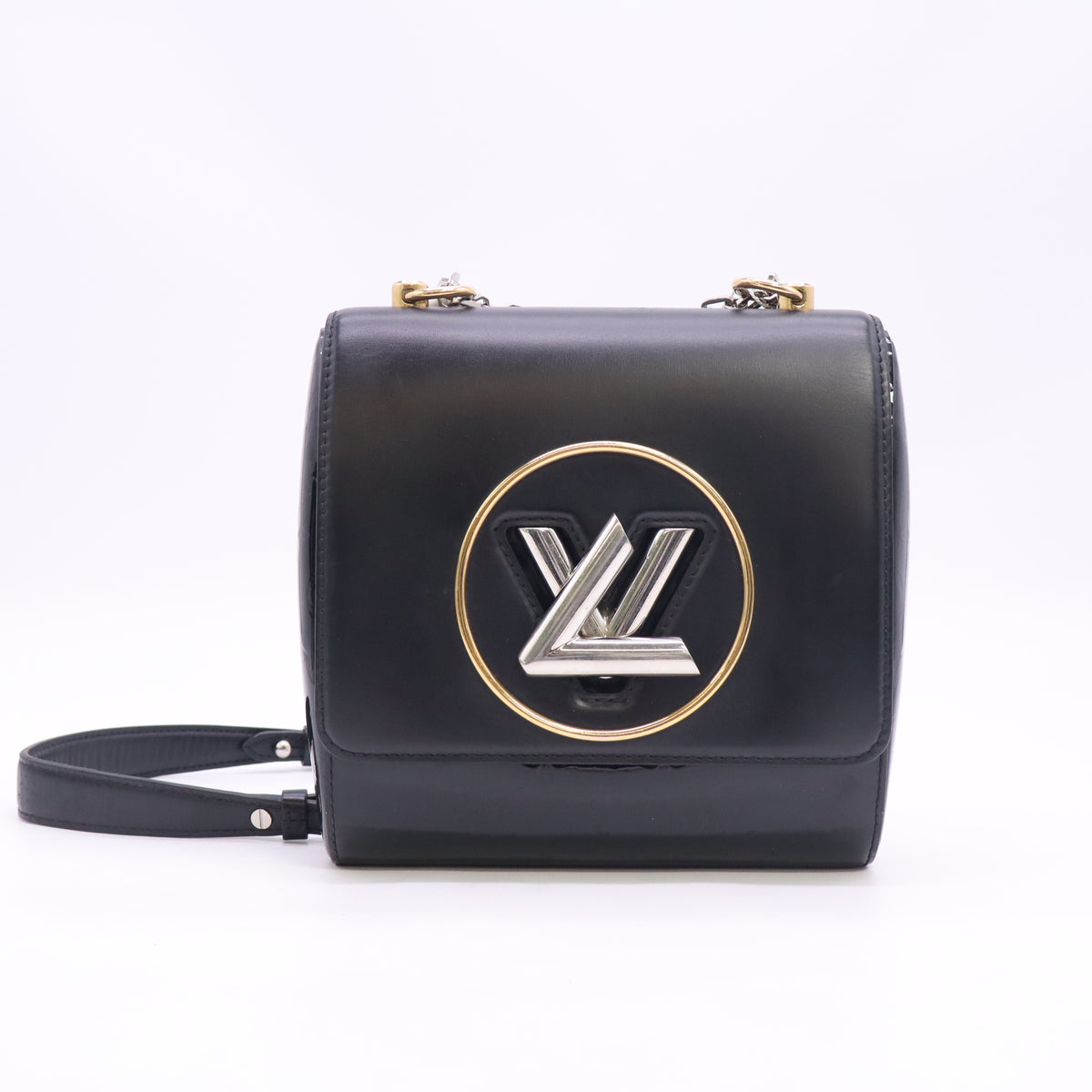 Louis Vuitton Pochette Twist Handbag Leather with Monogram Vernis Twins B24642