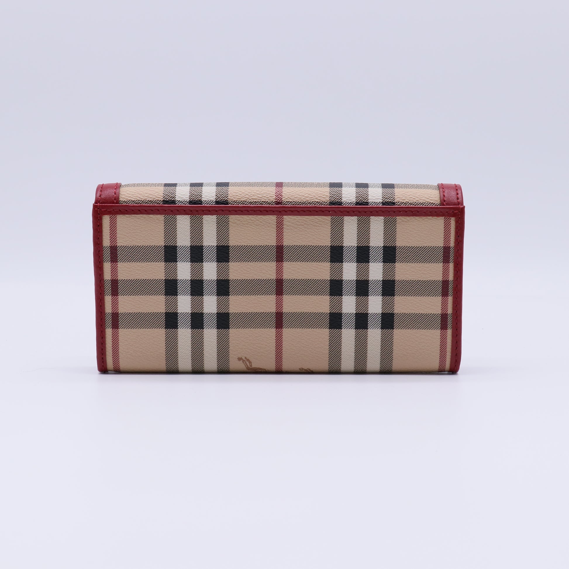 Burberry Haymarket Check Leather Continental Flap Wallet W21423