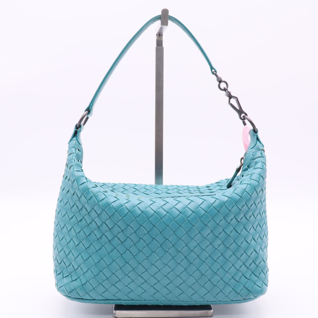 Bottega Veneta Green Woven Shoulder Bag twins