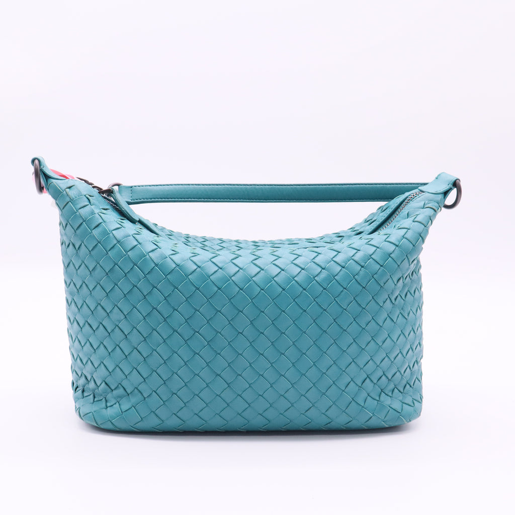 Bottega Veneta Green Woven Shoulder Bag twins