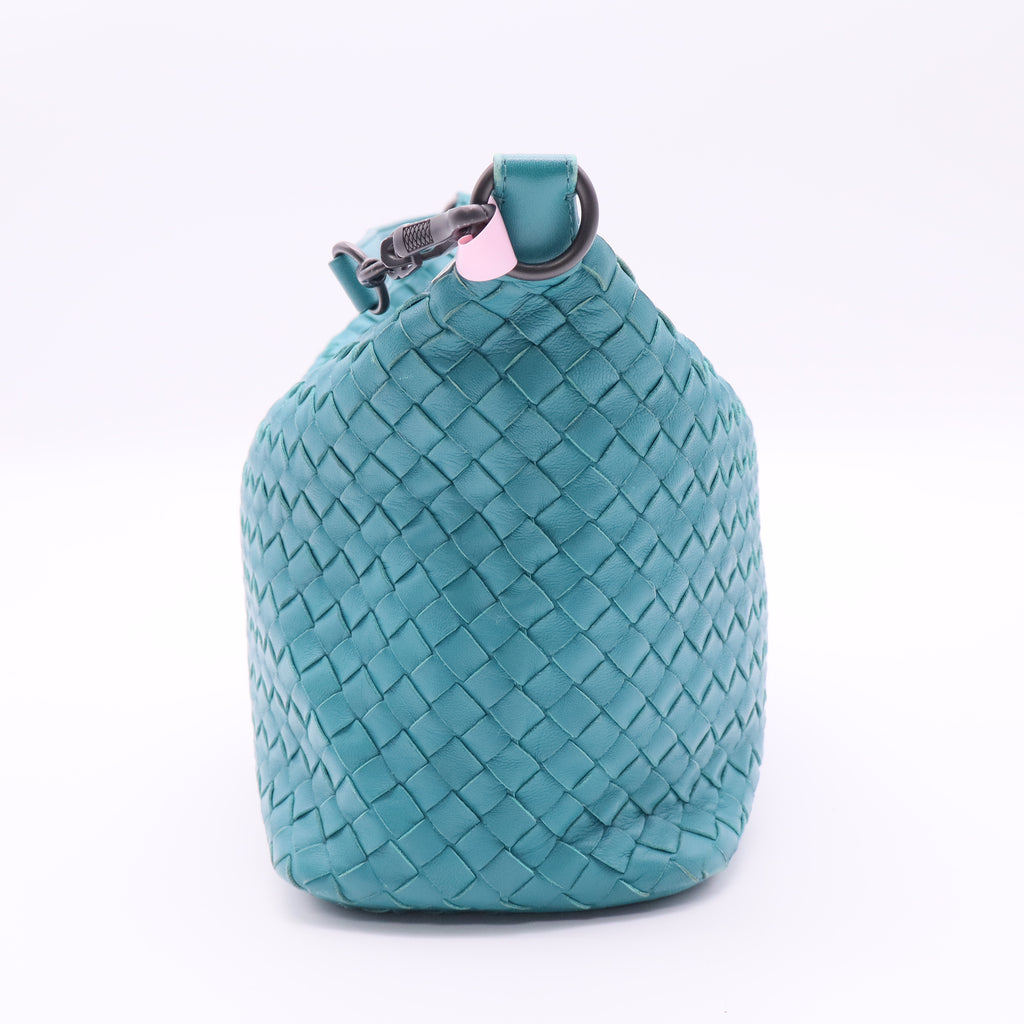 Bottega Veneta Green Woven Shoulder Bag twins