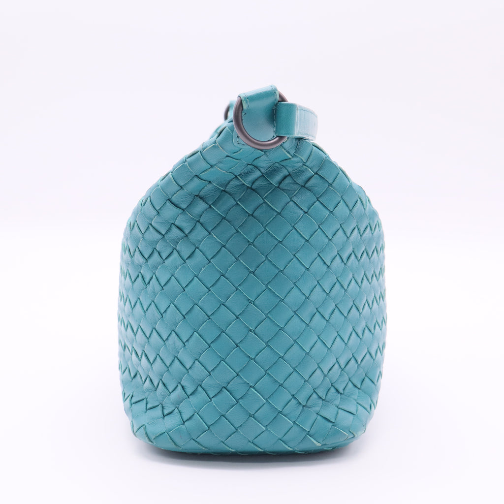 Bottega Veneta Green Woven Shoulder Bag twins