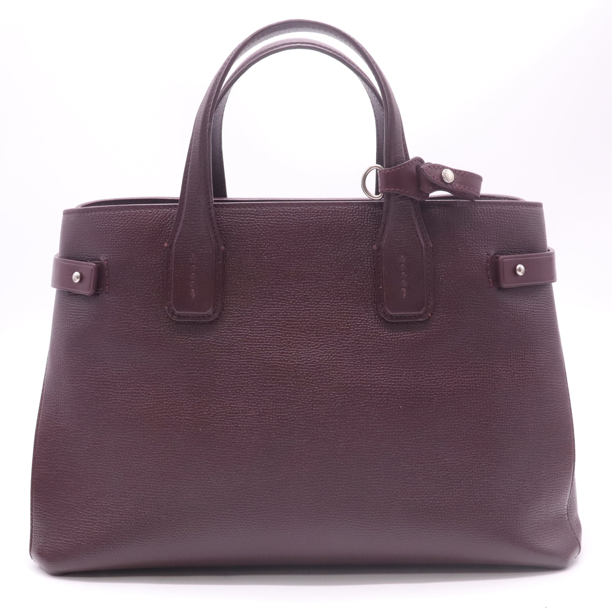 Burberry Burgundy Leather Medium Banner Tote B23094