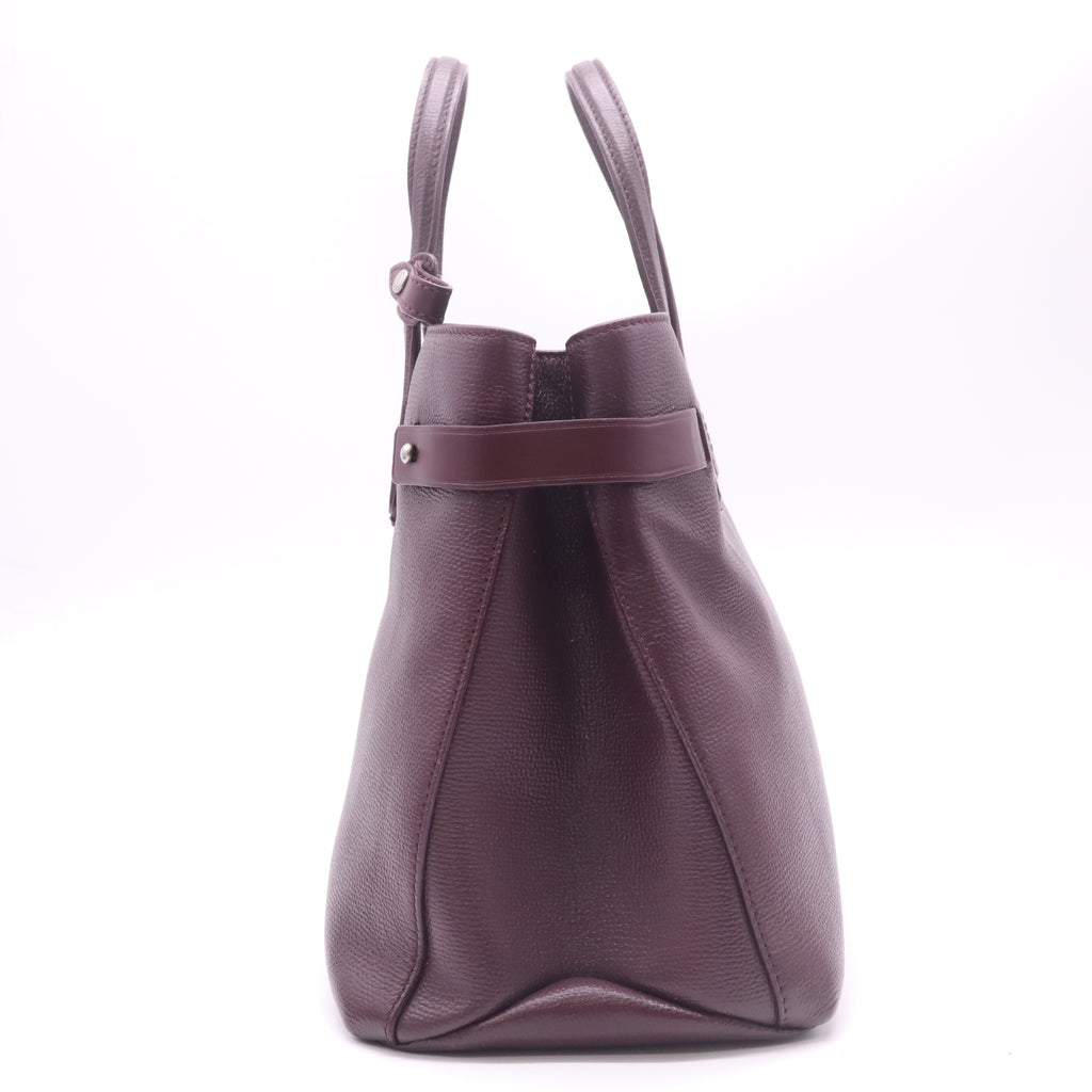 Burberry Burgundy Leather Medium Banner Tote B23094